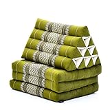 Leewadee - Bequeme Japanische Bodenmatratze - Thai Bodenliege mit Dreieckskissen - Futon Klappmatte - Thai Massagematte, Grün