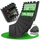 AthleticPro Bodenschutzmatte Sets mit [30x30cm] oder [60x60cm] extra dicke Bodenmatten [20% mehr Schutz] - Rutschfeste Schutzmatten für Fitnessraum (60x60 | 8 Stk | 2,9 M²)