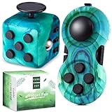 Lubibi 2Pcs Fidget Toy ,Grün Anti-Stress Würfel Spielzeug, Grün Fidget Pad Controller, Anti-Estrees Würfel mit 6Seiten Funktion, Kleine Geschenke für Kinder und Erwachsene Stressaubbau bei Nervösität