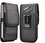 Cadorabo Handytasche mit Gürtelclip kompatibel mit Nokia XR20 in SCHWARZ -360 Grad Schutzhülle mit Gürtel Schlaufe in Nylon -Gürteltasche mit Karabinerhaken und Stiftehalter -Case Cover