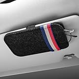 Flaconi Brillenhalter für Auto,Auto Zubehör,Sonnenblende Organizer,Auto Innenraum Deko,Sonnenbrillenhalter Auto,Sonnenblende Brillenetui,Universal Autozubehör,für Autos,Lieferwagen,SUVs (Schwarz)