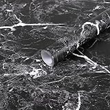 Hode Möbelfolie Furniture Film Schwarz 40X300cm Selbstklebend Marmor für Küche Möbel Wasserdicht