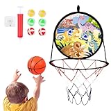 Basketballkorb für den Außenbereich, 2 in 1 – Spiel mit Dartscheibe und Basketball | Sicheres Spielzeug Backboard für Geschenk Outdoor Sport Geburtstag Jungen