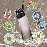 Neu Trinkflasche mit Geschmack Original Starter Set 2024, Luft Wasserflasche mit 7 Geschmackskapseln Trinkflasche für Ein Erfrischendes Trinkerlebnis Flasche 700ml (Grau)