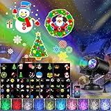 Weihnachten LED Projektorlampe, 18 Folien Projektor Lichter Wasserwellen-Welleneffekt, wasserdichte Außenbeleuchtung Weihnachts Licht Projektor mit Fernbedienung zum Party Urlaub
