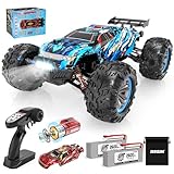 Hosim 1:10 Brushless RC Auto, 4WD Hochgeschwindigkeit 68+ km/h Ferngesteuertes Auto Erwachsene, Schnelles Hobby-Grade RC Offroad LKW Kinder (Blau, X07)