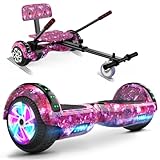 SISIGAD Hoverboard für Kinder, 6,5 Zoll Hoverboard mit Bluetooth und LED-Licht, leistungsstarker Doppelmotor, Geschenk für Kinder, HY-A02C-Sternenhimmel blau, HY-A02C Lila Himmel