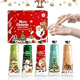5PCS Handcream Set Weihnachten Mini - Weihnachts Handcreme Geschenkset - Handcreme für Sehr Trockene Hände & Füße - Kleine Weihnachtsgeschenke für Frauen Mutter Freundin Frau，Kleine Geschenke Kollegen