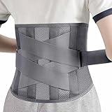 Jokisa Rückenbandage mit Stützstreben,Lendenwirbelstütze aus Atmungsaktivem Nylongewebe,Entlastet die Rückenmuskulatur und zur Haltungskorrektu,Bandscheiben Gürtel für Arbeit und Sports (XL)