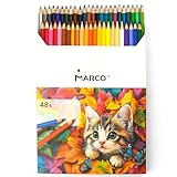 MARCO Ölbuntstifte 48 Farben - Vorgespitzt & Bruchsicher - Premium Set für Erwachsene & Künstler - Ideal für Malen, Zeichnen, Schule & Kunst