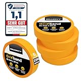 HASKYY Goldband Malerkrepp Kreppband 5x Malerband 25mm x 50m Profi Abdeckband Malertape Klebeband Washi Tape Gold Papiertape Selbstklebend