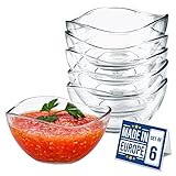 CRYSTALIA Premium Glas Dessertschalen Set 6, 310ml 100% BLEI FREI Stabelbare Glasschalen, Dessertgläser, Dessertbecher, Puddingschalen, Saucenschalen, Servierschalen, Soßenschalen, Obst-Servierschalen