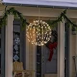 LUCKKY Indoor Outdoor Light up Spheres, LED Dekokugel, 30cm Hängende Kugel Lichter, Weihnachtsbeleuchtung Außen, LED Weihnachtsdeko Lichterkette Wasserdichte für Innen Außen Garten Party (Warm)