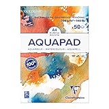Clairefontaine 975721C - Aquarell Malblock Goldline, 50 Blatt, 300g Zeichenpapier, mittelfein gekörnt, DIN A4, 21x29,7 cm, 1 Stück