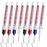 Tieflochmarker 8 Stk Bohrlochmarker 20mm Extralange Spitze Lochmarker Bohrlochmarkierungen Markierungsstift für Holz Karton Wand Kunststoff Metall (Schwarz, Rot, Blau, Weiß)