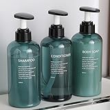 Czemo 3 Stück Shampoo Spender für Dusche 500ML Shampoo Flasche zum Befüllen Pumpflasche Nachfüllbarer Kunststoff-Lotionsspender Seifenspenderflaschen für Badezimmer