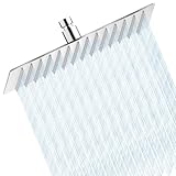 Regenduschkopf aus Edelstahl – HAUSPROFI feste Duschen mit Anti-Kalk-Silikondüsen – quadratisch 30 x 30 cm – gebürstetes Chrom-Finish