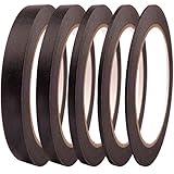 DOAY Malerkrepp 1/16', 1/8', 1/4', 1/2', 3/4' - Kreppband für Malerarbeiten und Renovierungen - Mehrere Größen im Pack - Abklebeband zum Streichen und Lackieren (Schwarz)