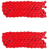 Uikdjgu 2X Fahrrad BMX Rennrad 1/2 x 1/8 Fix Kette Single Geschwindigkeit Kettenabschnitt 96 Rot