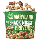 Maryland Snack Nüsse Provence 275g Becher – Mediterran gewürzte Nussmischung mit gerösteten Erdnüssen, Cashewkernen und Mandeln – Würze aus Rosmarin & Oregano (1 x 275g)