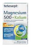 tetesept Magnesium 500 + Kalium – Nahrungsergänzungsmittel mit Magnesium für Muskeln, Herz & Nervensystem – 1 x 30 Tabletten