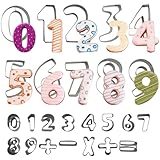 25 Stück Zahlen Ausstechformen Set, FineGood Mini Keksausstecher Geburtstag Zahlen Ausstechformen Formen zum Backen Kuchen Dekoration Fondant