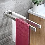 ZUNTO 40cm Wand Handtuchhalter Doppelt Edelstahl Handtuchstange, Wand Handtuchhaken Küche Handtuchständer, Badezimmer Badetuchhalter Zweiarmig für Bad küche