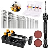 62 Pcs Handbohrer Set Mit 48 Stück Spiralbohrer Bits, Handbohrmaschine, 10 Mini Bohrer Set, Mini Bohrmaschine, Handbohrer Holz 0,3mm-1,2mm Mikro Bohrer Für Diy Drilling Model Making Handbohrmaschine