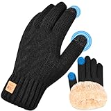 SELBATON Handschuhe Winter für Damen und Herren mit Wolle Verzweigung Strick Elastisch Touchscreen Winterhandschuhee für Kaltes Wetter zum Laufen zum Skifahren Fahren