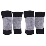 Milya Milya 2 Paar rutschfeste Kniewärmer Winter warme Knieschoner elastische Knieschoner Beinwärmer Knielinge für Fußball Tanz Yoga Sport Schwarz Grau