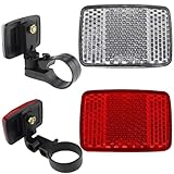 KIQAWEE 2 Stück Reflektoren Fahrrad Set - 1stk Reflektoren Vorne+1stk Hinten, Fahrrad Reflektoren Set Vorne Hinten für Mountainbike Motorrad E-Bike