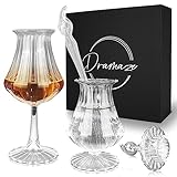 Dramaze - Premium Whisky Gläser Set, 4-teiliges Whisky Set mit Nosing Glas, Deckel, Glas Pipette für Single Malt Whisky, Rum, Bourbon und Gin, Geschenk Set für Männer mit Geschenkbox