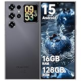 OUKITEL C62 Android 15 Smartphone Ohne Vertrag - 6.88' HD+ Handy mit Rückseitigem Display 16GB RAM+128GB ROM/1TB, 5000mAh Handy Günstig, Dual SIM Simlockfreie Handys/Face ID/GPS/OTG - Schwarz
