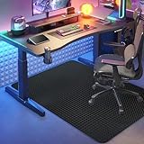 Vicwe Bodenschutzmatte Bürostuhl, 80 x 120 cm Gaming Bürostuhl Stuhlmatten, rutschfest und Einfach zu Reinigen, Stuhlmatte für Hartholzböden, Laminat, Parkett (Schwarz)