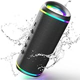 RIENOK Bluetooth Lautsprecher 30W Musikbox 5.3 mit RGB Licht Tragbarer Musik Box IPX5 Wasserdicht Speaker Bluetooth Boxen AUX TF für Camping Park Garten Party zu Hause