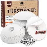 WEIDEBACH® 6x Türpuffer inkl. 6x Dübeln & 6x Schrauben plus Selbstklebefunktion, Türstopper Wand perfekt für unebene Wandflächen, robuster Wandschutz Türklinke, Wandpuffer einfach aufkleben