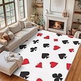 Generisch Teppich Wohnzimmer Spielkarten, Teppich Kartenspiele für Schlafzimmer 140 x 200 cm, Weicher Waschbarer Antirutsch Kurzflor Dekoration Carpet P-&7