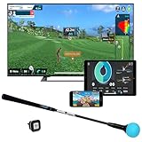 PHIGOLF Golfsimulator für Zuhause, Mobiles Golf Spiel Simulator mit Swing Stick & 3D Schwung Analyse WGT(World Golf Tour) Edition, Auf Smartphone, Tablet oder Smart-TV verwendbar
