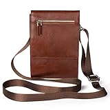 XNCVBD Telefonschutz Mult Taschen Umhängetasche Tasche, Männer Kurier-Beutel der klassischen Weinlese-Leder-Schulter-Umhängetasche Tasche Telefonzubehör(Brown)