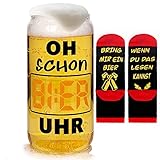 Anotion Bierglas 550ml Bierglas Lustige Biersocken Neuheit Geschenk für Männer Füllung für Adventskalender Männer
