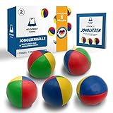 HELDENGUT [5X] geliebte Jonglierbälle für Kinder, Erwachsene, Anfänger & Profis - Perfekt ausbalancierter Jonglierball zum optimalen Jonglieren - Juggling Balls inkl. Jonglierbuch