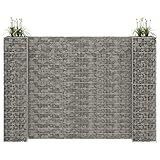 H-förmiger Gabionen-Pflanzgefäß aus Stahldraht, 260,1 x 40,9 x 40,9 cm, Gartenkästen, erhöhte Pflanzgefäße für den Außenbereich, Spalier-Pflanzgefäß, geeignet für Gemüse, Blumen, Kräuter (Farbe: