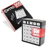Kyto Bingo Karten Set 500 Stück - 500 Verschiedene Karten (12,5cm x 13cm) Set aus Papier, Zusatzkarten für traditionelles Bingospiel für Spieleabende mit Freunde, Familie & Kinder Bingo