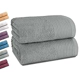 Montafox 2er Set Duschtücher 140 x 70 cm Flauschige Duschhandtücher 100% Baumwolle Saugfähig Kuschelig Weich Badetuch Duschtuch
