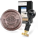 Siegelset gravurART Siegelstempel personalisiert Tree of Life und Text - Persönliche Siegel auf Einladungen oder Save the Date, Wachssiegel personalisiert