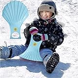 Pink Schneerutscher Poporutscher Kinder Stabil, Rodeln Kunststoff Rutschteller für die ganze Familie, Schneeflitzer Schneerutscher Rutscher Schlitten Bob mit Handgriff Kunststoffrodel zum Rodeln