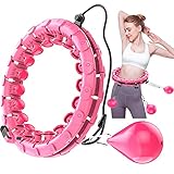 LEAFIA Smart Fitness Reifen, Hula Hoop Gewichtsverlust, mit Massage Noppen und 24 Abnehmbarer Einstellbar Breit Bewegliche Reifens, für Kinder Erwachsene Anfänger Abnehmen Segmente Training (ROSA)