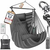 KESSER® Hängesessel Haiti 150kg Traglast, Hängestuhl 360° Drehung, Hängeschaukel Indoor-Outdoor UV-beständig & Wasserfest, Pflegeleicht, Inkl. 2 Kissen, Tragetasche, Flaschenhalter & Montage-Set