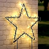 Unbekannt LED Gartenstecker Stern 60cm 150 LEDs Outdoor Außenbeleuchtung Lichterkette LED-Lichter Außendekoration Lichterdeko Gartendekoration