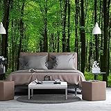 Tzxztt Frisch Dreidimensional Minimalistisch Grüner Wald 3D Tapete Hochwertige Strukturierte Seide Neutrale Material Ideal Für Wohnzimmer Schlafzimmer-350cm×256cm